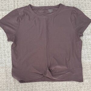 Old Navy Women's Dusty Plum Short Sleeve Cropped Workout Tee